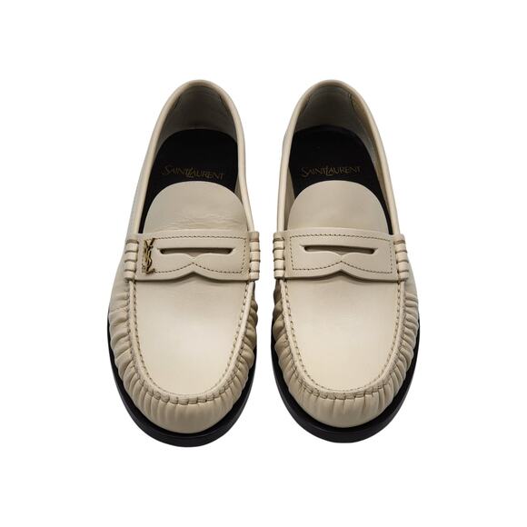 Saint Laurent Le Loafer YSL Monogram Leather Loafers White EU 36 US 6 NWB $1050 - Picture 4 of 8